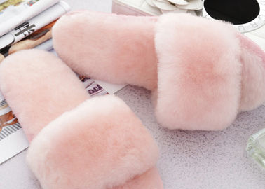 China Open Toe Soft Sole Sheep Wool Slippers Durable With Fur Lining / 34-43 Euro Sizes supplier