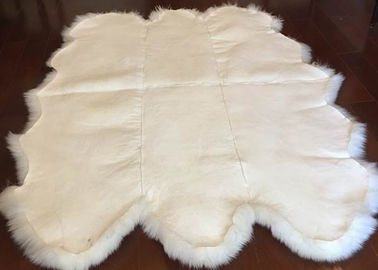China Real Sheepskin Rug Extra Large Sheepskin Area Carpet Soft Fur 6P White Six Pelts supplier