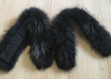 China Raccoon fur collar Colorful Dyed Real Chinese Fox Fur Coat 90 *15cm for Down Coat supplier
