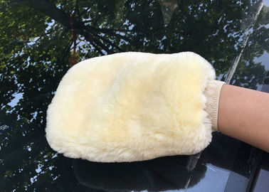 China Genuine Sheepskin Car Wash Mitt Double Side Wool Wash Mitten for Car Detailing supplier