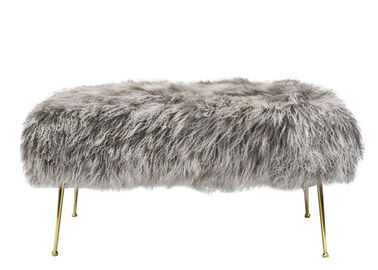 China Long Curly Genuine Mongolian Lamb Fur Bench / Chair / Stool Seat Covers supplier