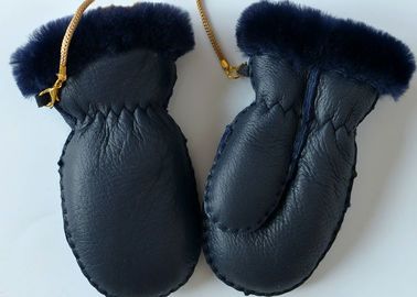 China Classic Children's Shearling Sheepskin Mittens , Genuine Lamb Sueded Gloves for Baby supplier