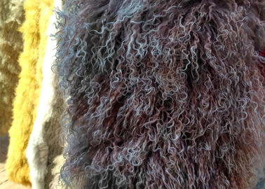 China Real Long hair Sheepskin Genuine Mongolian lambswool curly sheep fur blanket supplier