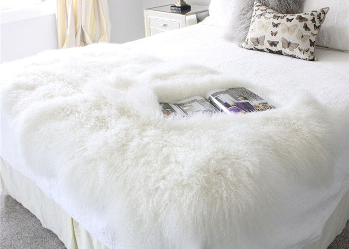 Mongolian Fur Fabric , White Sheepskin
