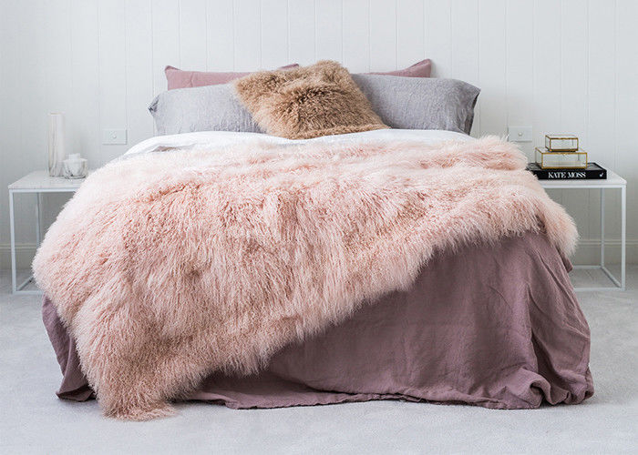 Genuine Tibetan Sheepskin Throw For Queen Size Bed Soft Genuine Tibetan Sheepskin Throw For Queen Size Bed Soft Fur Blanket