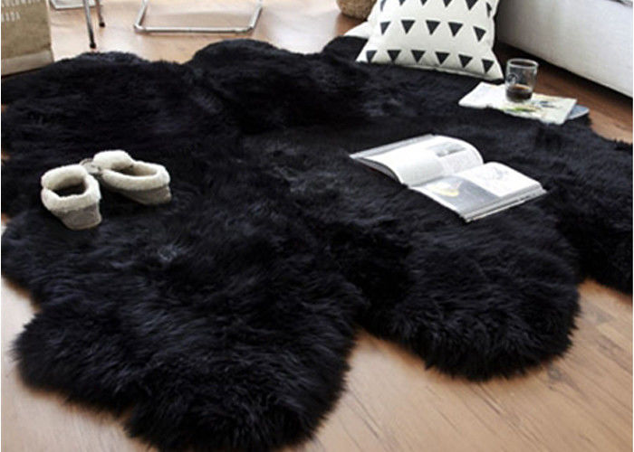 Australian Sheepskin Rug Collection Genuine Pelt Australian Sheepskin Rug Collection Genuine Pelt Black Premium Runner 4 X 6