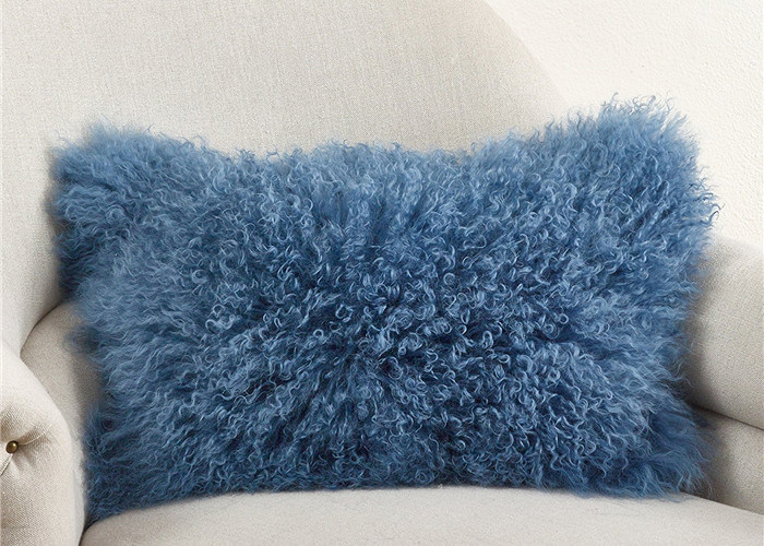 Luxury 100 Real Mongolian Fur Pillow For Home Bedroom Decorative 12" X 20"