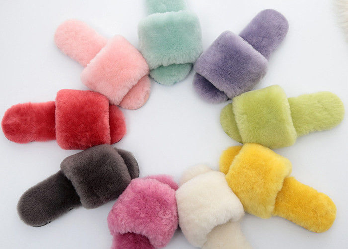 sheepskin open toe slippers