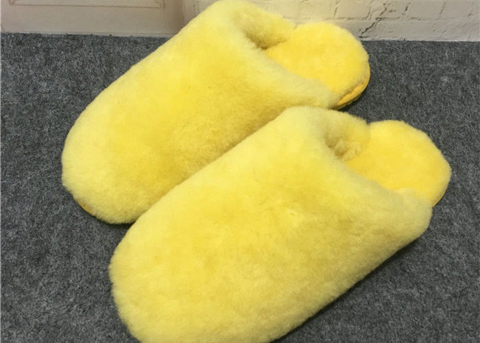 yellow fluffy slippers
