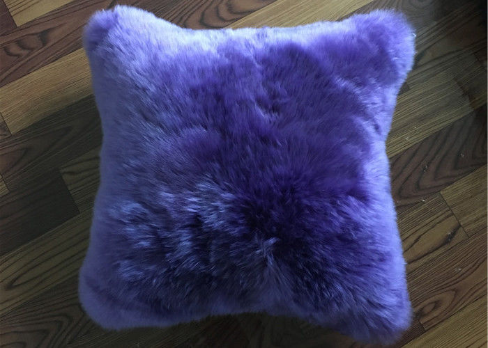 Pure Lambswool Decorative Lumbar Pillows One Side Fur