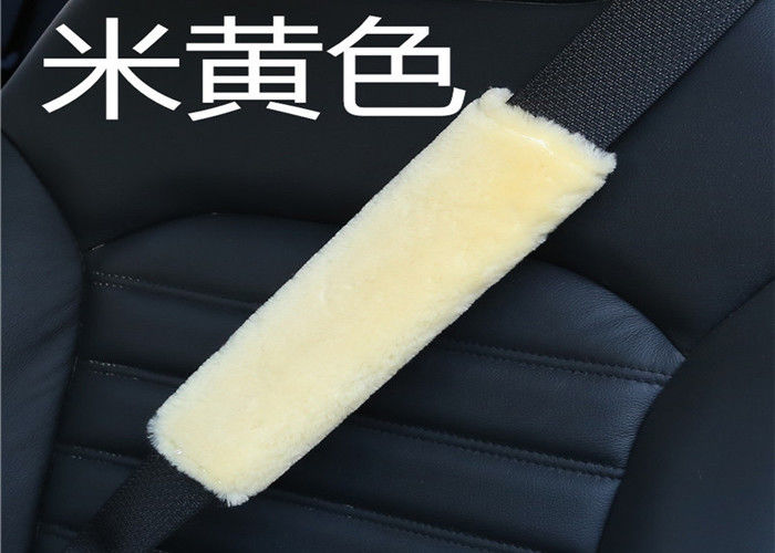 Beige Color Fluffy Seat Belt Covers For Auto Cars Sheepskin Beige Color Fluffy Seat Belt Covers For Auto Cars Sheepskin Cushion Pads