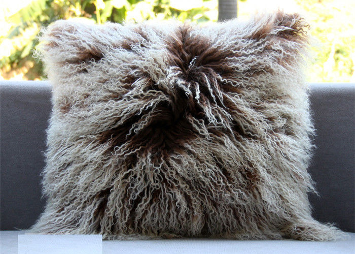 Real Rabbit Fur Throw Pillow Case Light Weight Cushion Soft Cover Natural Gray