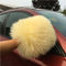 Reusable Double sided Car Washing Mitt Glove Yellow Color With 100% Pure Wool supplier