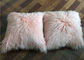 Real Tibetan Lambskin Colorful Furry Mongolian Sheep Fur Throw Pillows supplier