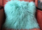 Mongolian fur Pillow Luxurious Dyed Real Long Hair Sheep Fur Throw For home supplier