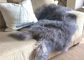 Hide Pelt Grey Bedroom Sheepskin Rugs 100% Mongolian Lamb Fur With Long Hair supplier