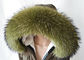 Raccoon fur collar Large Long Detachable Real Fur Collar for Winter 80 cm Green supplier