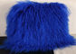 Red / Blue 18 Inch Long Sheep Fur Pillow , Mongolian Fur Outdoor Throw Pillows  supplier