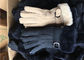 Double Face Leather Mittens Sheepskin Lined , Windproof Sheepskin Driving Gloves supplier