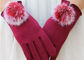 Wine Red Fleece Touchscreen Winter Gloves With Super Soft Lining Keeping Warm supplier
