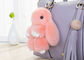 Portable Cute Pendant Rabbit Fur Keychain For Car / Bag Accessories supplier
