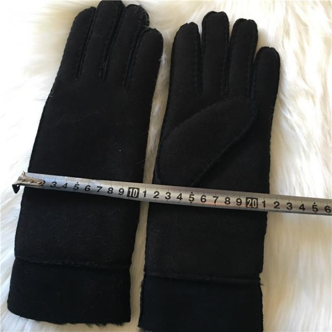 Hand Sewn Pure Sheepskin Real fur Lined Shearling Gloves men's leather