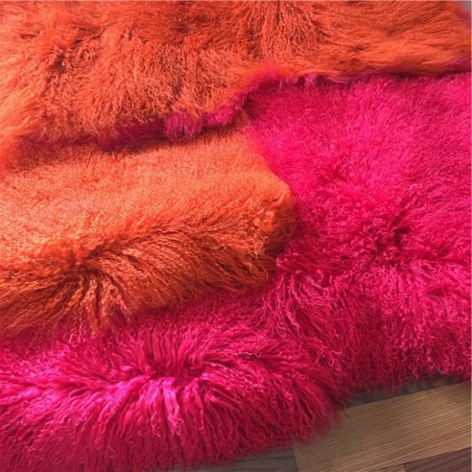 LADIES GENUINE MONGOLIAN SHEEPSKIN LAMB FUR LONG CURLY SCARF BOA LIGHT BROWN