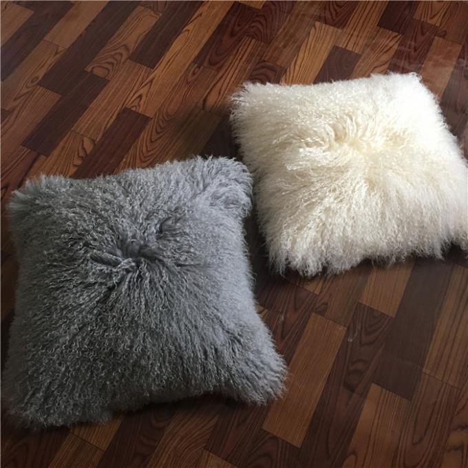 Mongolian Fur Decorative Pillow Mongolian Lamb Fur Throw Pillow Pure