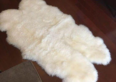 China Warm Ivory 4 X 6 Quad Sheepskin Rug 140 *180cm Comfortable For Sofa Seat Covers supplier