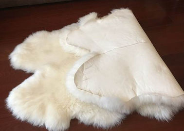 China Genuine Bedroom Sheepskin Rugs , 4 Pelt Real Sheepskin Blanket 120x180cm supplier