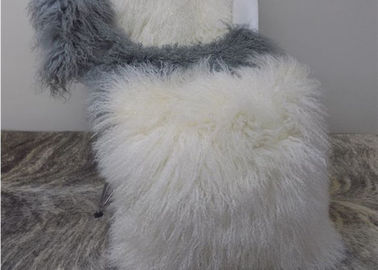 China Lovely Home Mongolian fur Chair Cushion Handmade Tibetan Sheepskin Wool Pillow supplier