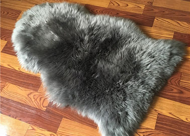 China Real Sheepskin Rug Natural Large Light Grey dyed Long lambswool Home Decorative rug supplier