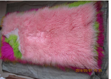 China Anti Wrinkle Washable Sheepskin Floor Rug , Teal Blue Fuzzy Throw Blanket  supplier
