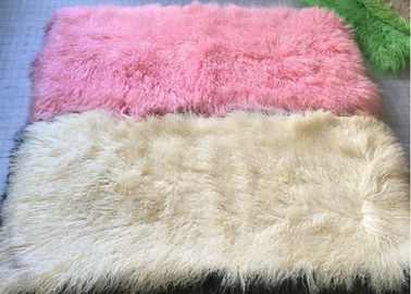 China Long Hair Washable Mongolian Lamb Throw Smooth Shining For Making Decorative Rugs supplier