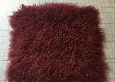 China Bed Throw Blanket Mongolian Sheepskin Rug Warm Soft With Raw / Dyed Color supplier