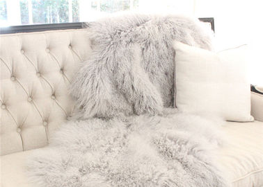 China Hide Pelt Mongolian Sheepskin Rug Comfortable Warm For Sofa Throw Covers supplier