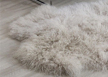 China Mongolian Sheepskin Rug Oversized Home Accessories Tan Color Real Animal Fur supplier