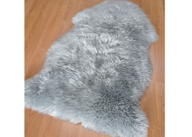 China Home Genuine Long Australian Sheepskin Rug With Light Grey Wool 60x90cm supplier