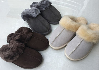 China Double Faced Genuine Sheep Wool Slippers Handmade 35-43 European Sizes supplier