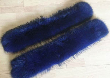 China Raccoon fur collar 100% Real Raccoon Fur Collar Large Blue Coat Trim Accessories supplier