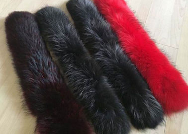 China Dyed Genuine Raccoon Black Real Fur Collar Real Warm For Men Jacket / Coat supplier