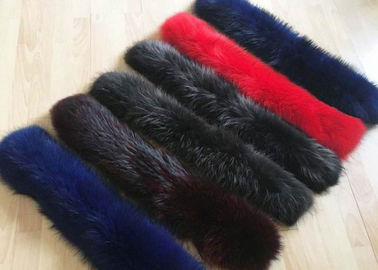 China Women Detachable Raccoon Fur Collar Hood Trim 70cm Warm Decorative For Parka supplier