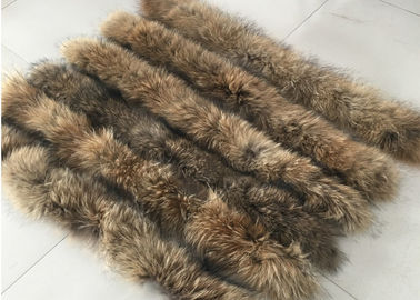 China Detachable Natural Raccoon Fur Collar Hood Long For Men Jacket Coat 80cm supplier