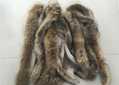 China Home Coat Raccoon Fur Collar Wind Proof With 70cm / 75cm / 80cm Length supplier
