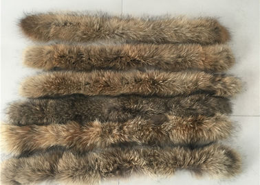 China Raccoon Cream Fur Collar For Garment  Accessories , Long Hair Vintage Fur Collar  supplier
