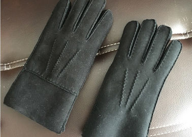 China Windproof Dark Grey Warmest Sheepskin Gloves Soft Touching Screen For Iphone supplier