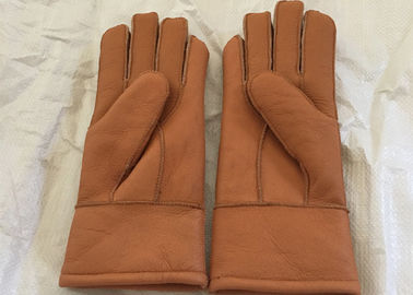 China Genuine Shearling Brown Warmest Sheepskin Gloves M / L Size For Kids / Adults supplier