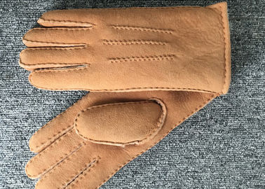 China Sheepskin Leather Winter Finger Gloves , Genuine Sheepskin Extreme Cold Weather Gloves supplier