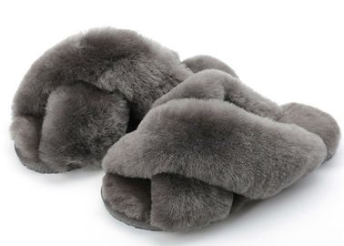China Genuine Thick Sheep Wool Slippers Lamb Fur Wear Resistant For Indoor Outdoor supplier