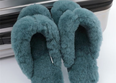 China Soft Ladies Indoor Sheep Wool Slippers With Real Warm Lamb Fur Lined OEM supplier